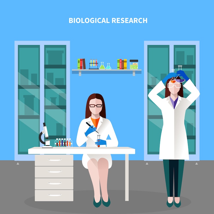Free Vector scientists people colored composition