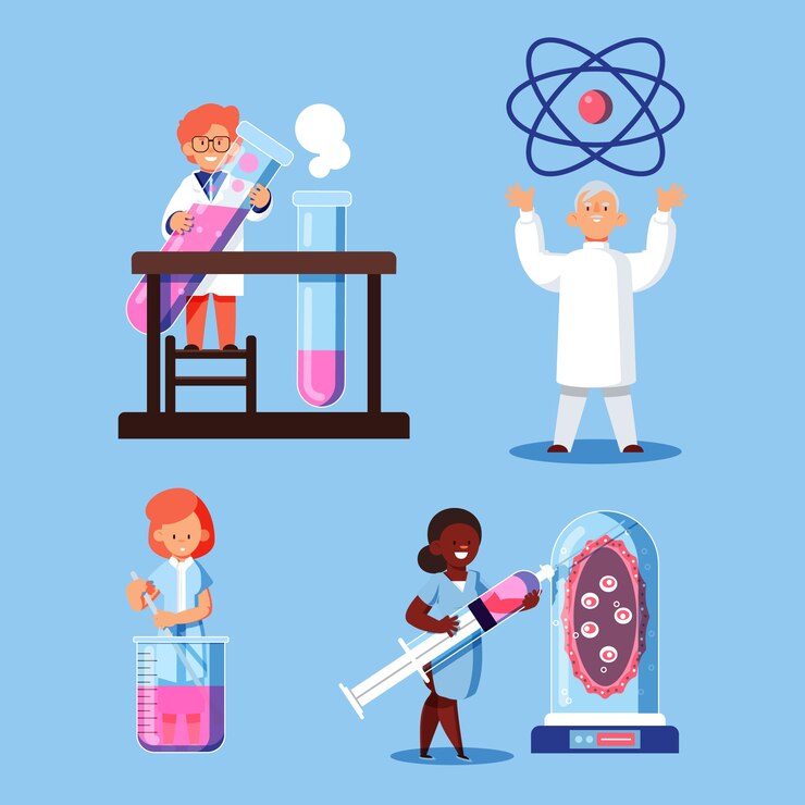 Free Vector scientists working collection