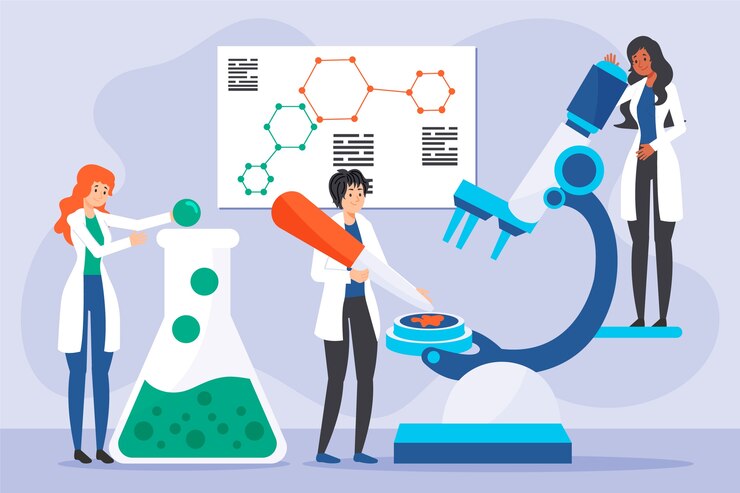 Free Vector scientists working concept