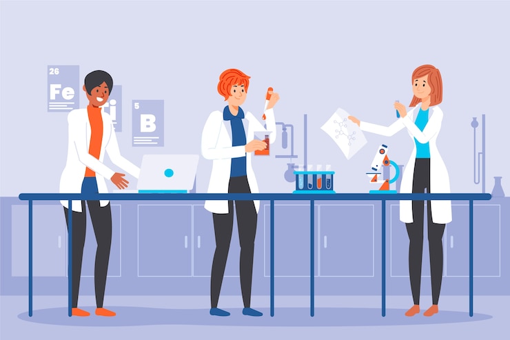 Free Vector scientists working concept