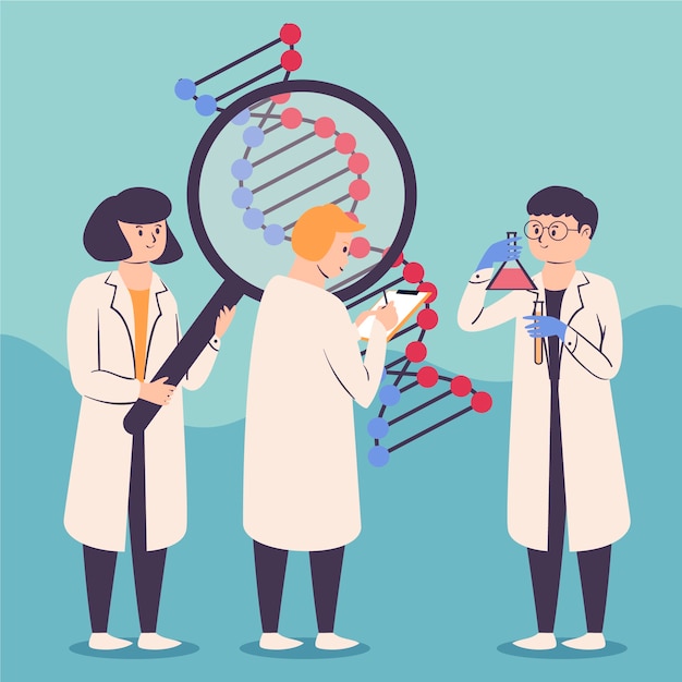 Free vector scientists working concept