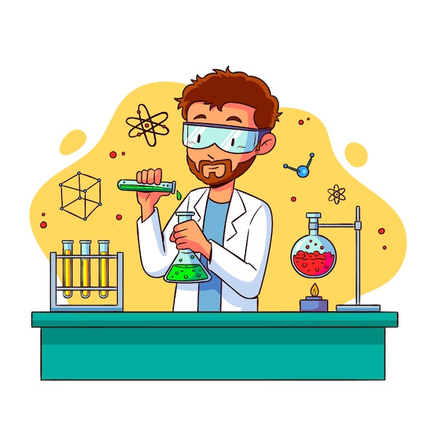 Scientists working concept