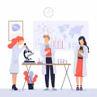 Free vector scientists working concept