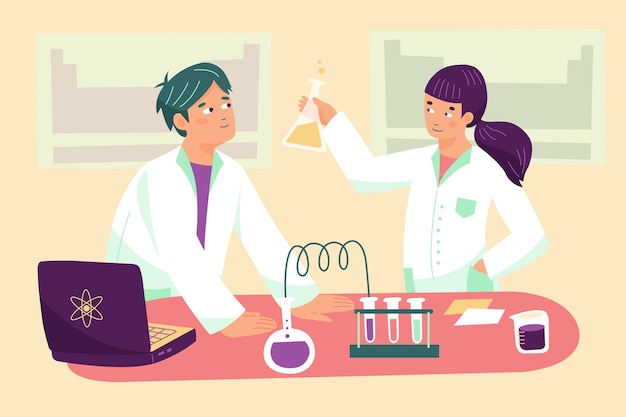 Scientists working in lab