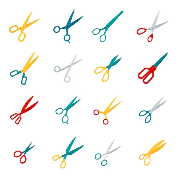 Scissors Icons Flat