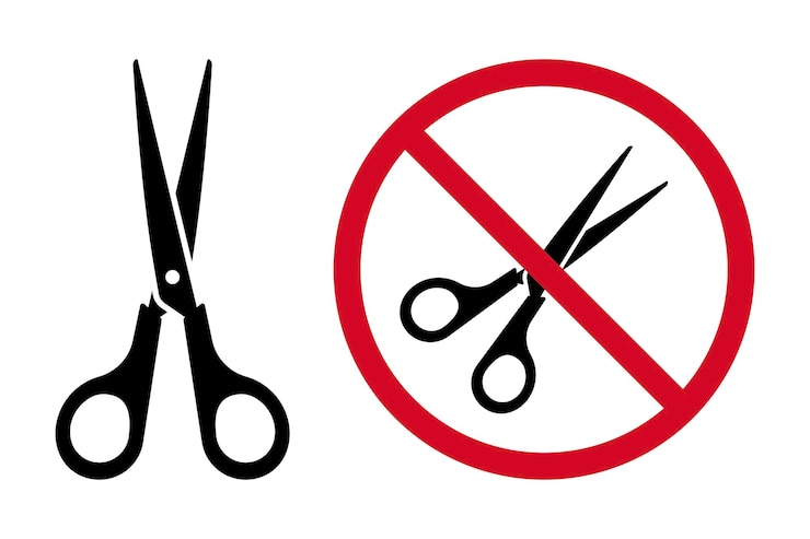 मुफ़्त वेक्टर scissors and no scissors