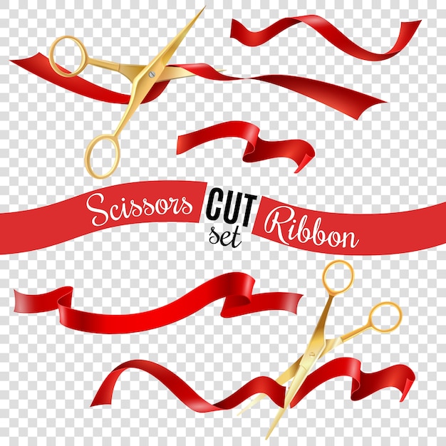 Grand Opening with Ribbon, Scissors, and Bow PNG Image