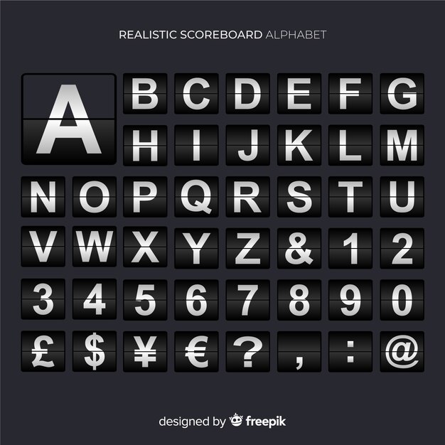 Scoreboard alphabet