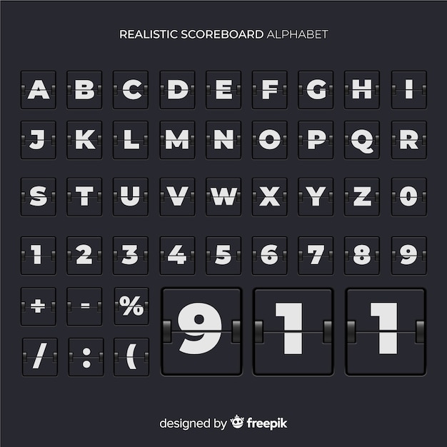 Scoreboard alphabet