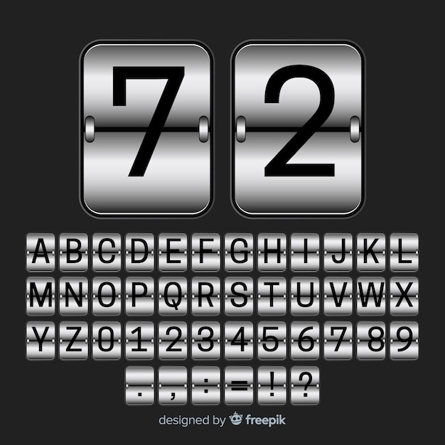 Free vector scoreboard alphabet