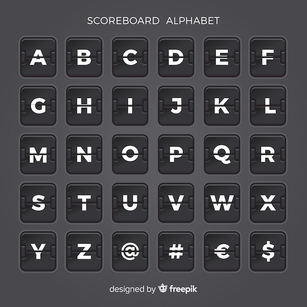 Scoreboard alphabet