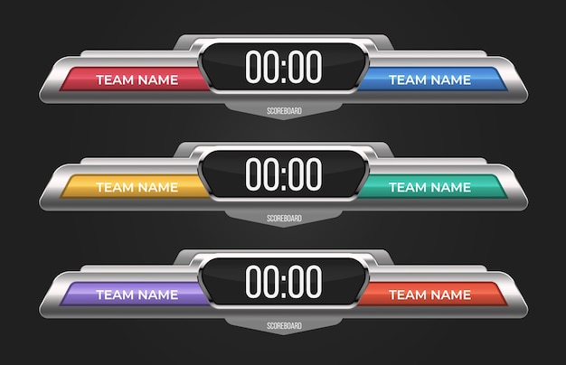 Scoreboard templates set. with electronic display for score and\
space for team names. can be used for sport bars, cricket game,\
baseball, basketball, football, hockey matches