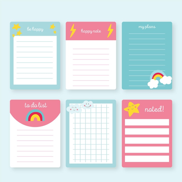 Free vector scrapbook notes & cards pack