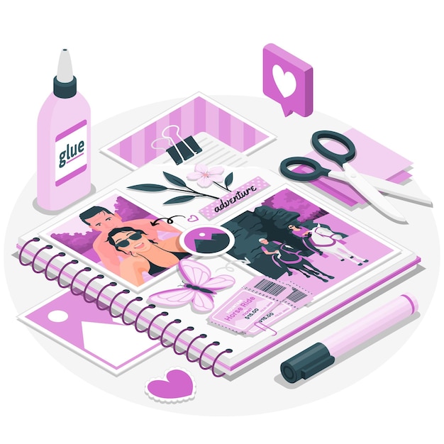 Scrapbooking concept illustration