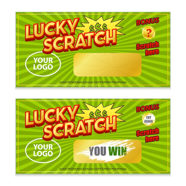 Vettore gratuito scratch lottery game win card