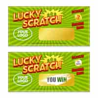 Free vector scratch lottery game win card