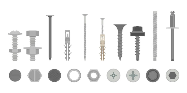 Free Download: Vector Templates for Screw Construction Hardware Set