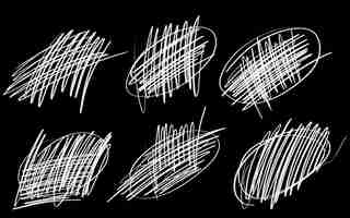 Free vector scribble brush stroke set