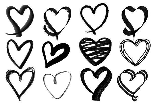 Scribble heart shaped doodle clipart