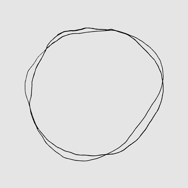 Scribble round line frame vector drawing