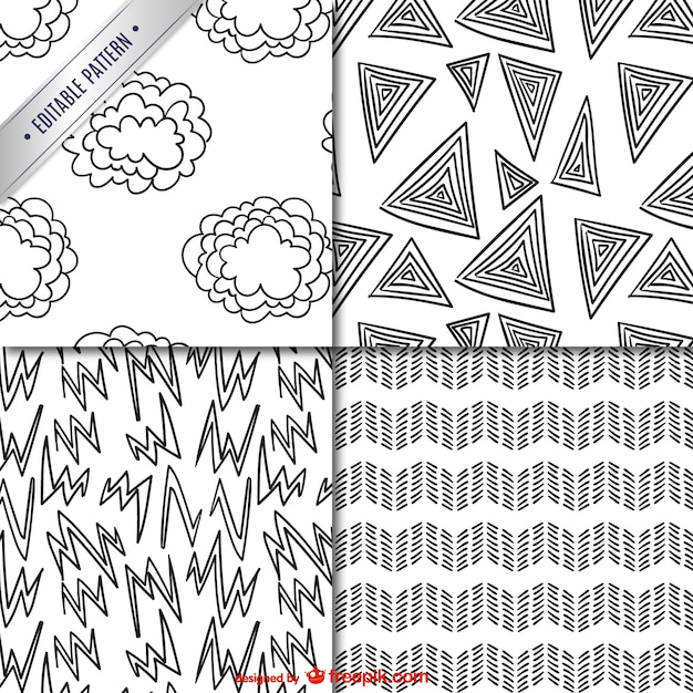 Free vector scribbles patterns pack