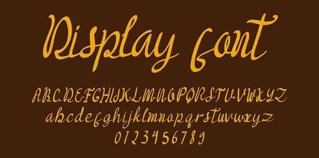 Script display font alphabet