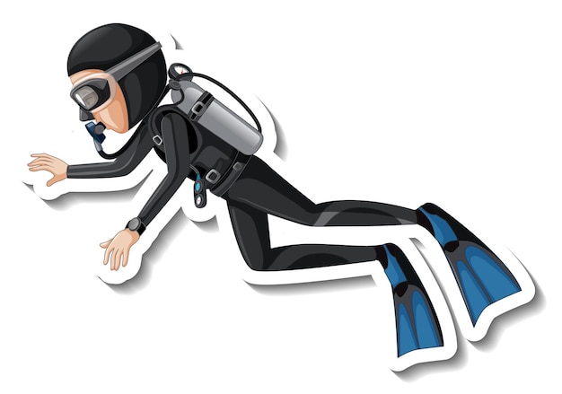 Scuba Diver cartoon sticker