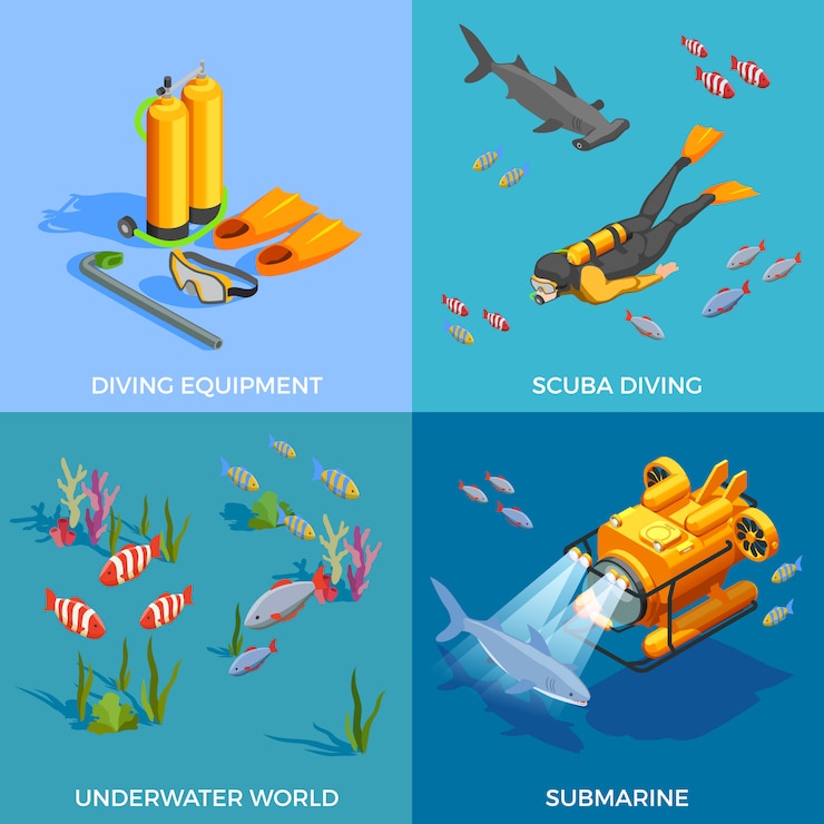 Free Vector scuba diving design concept