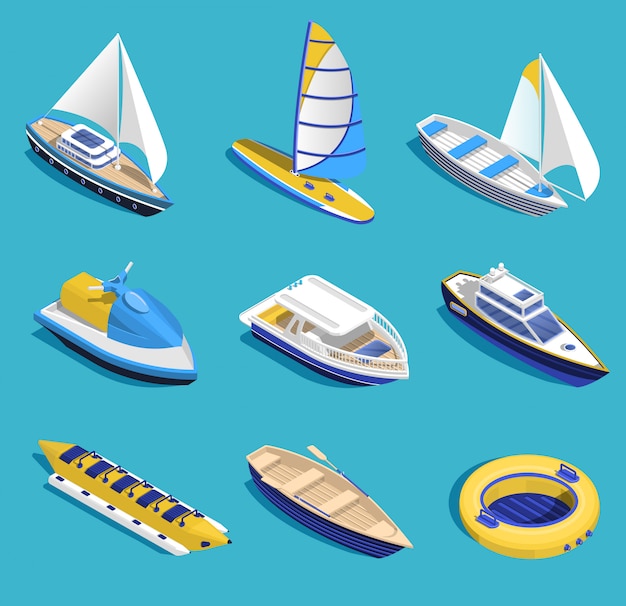 Free vector sea activities set