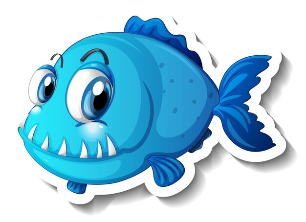 かわいい魚と海の動物の漫画のステッカー