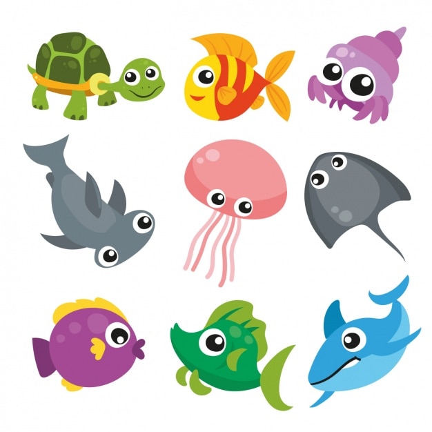 Free vector sea animals collection