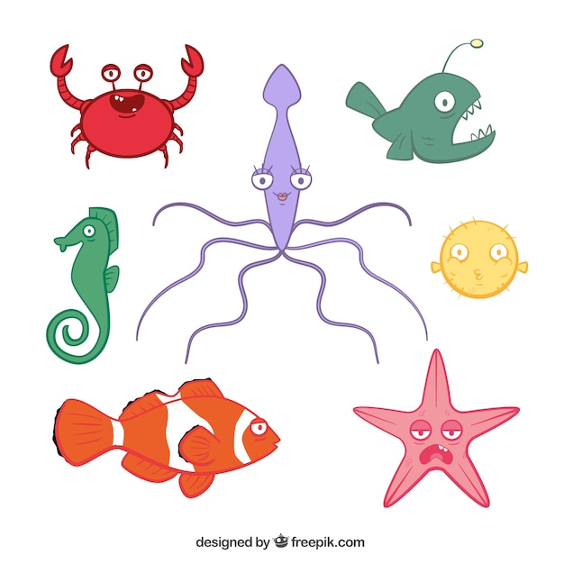 Free vector sea animals