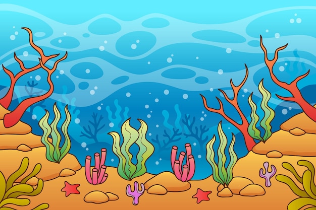 Free vector under the sea background for video conferencing