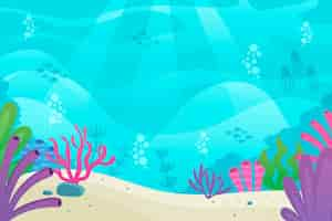 Free vector under the sea background for video conferencing