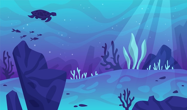 Free vector under the sea background for video conferencing