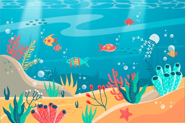Free Vector Under The Sea Background For Conferencing