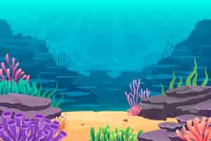 Free vector under the sea background for video conferencing