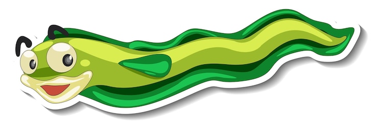 Free Vector sea eel animal cartoon sticker