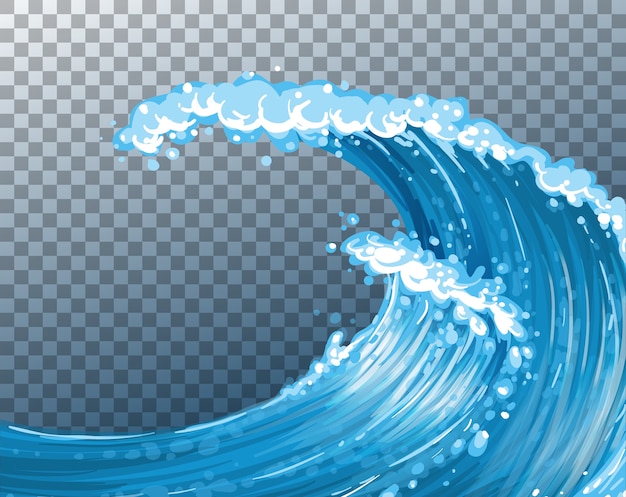 Sea giant waves transparent background