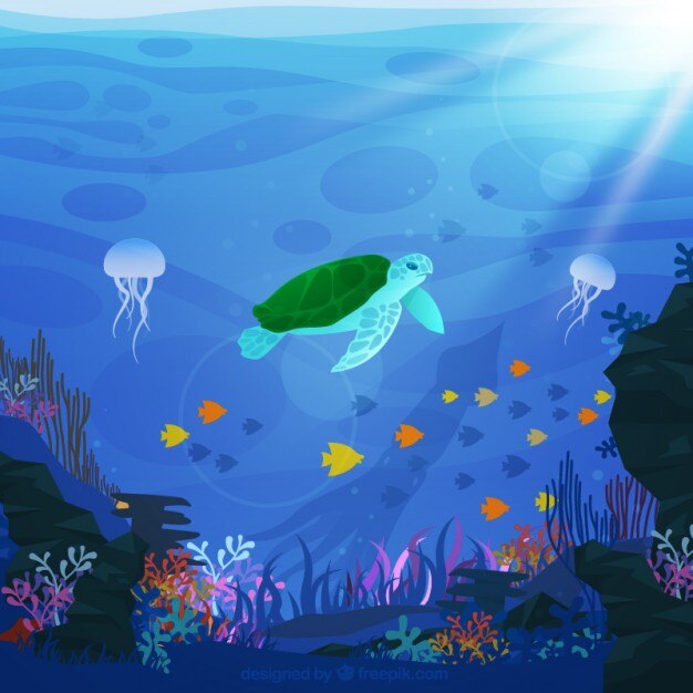 無料Vector 海の生活の背景