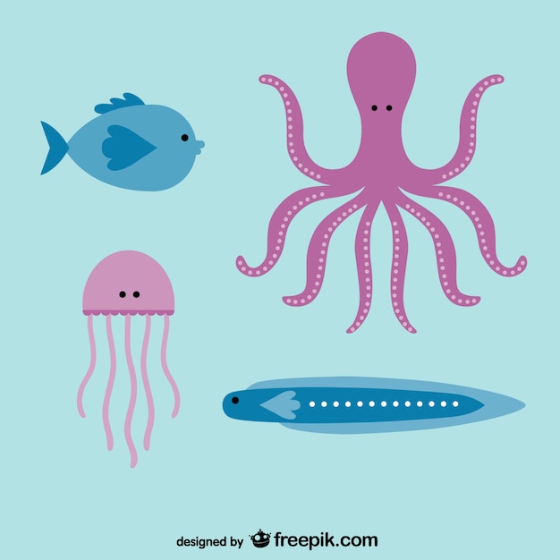 Free vector sea life pack