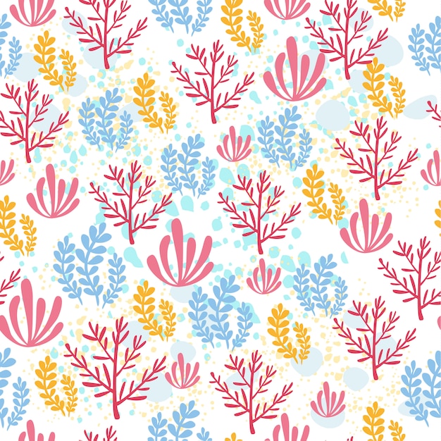 Free vector sea pattern with coral