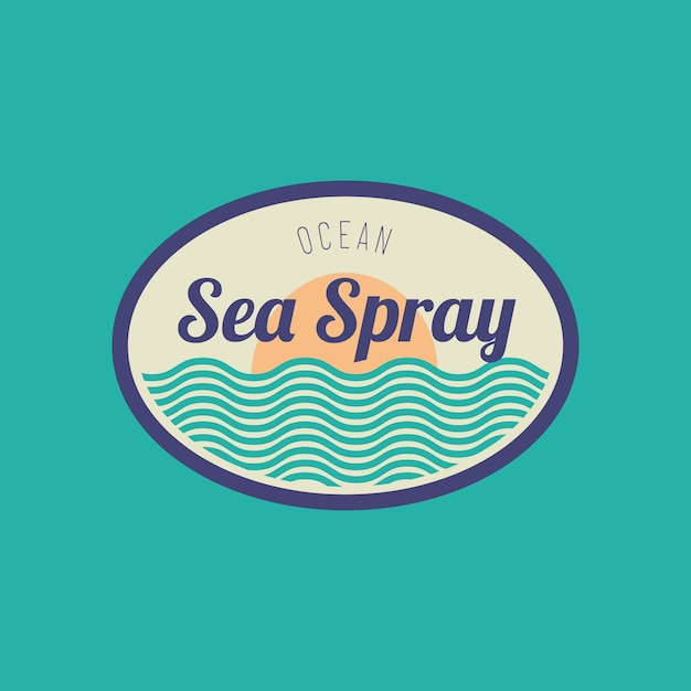 Vettore gratuito logo dell'oceano spray marino