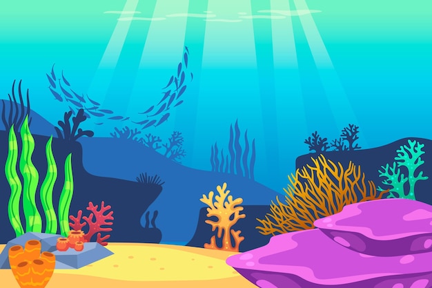 Free vector under the sea wallpaper theme