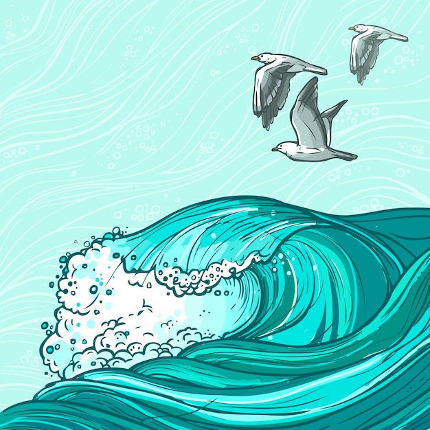 Sea waves illustration