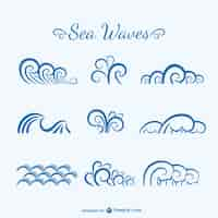 Free vector sea waves sketch