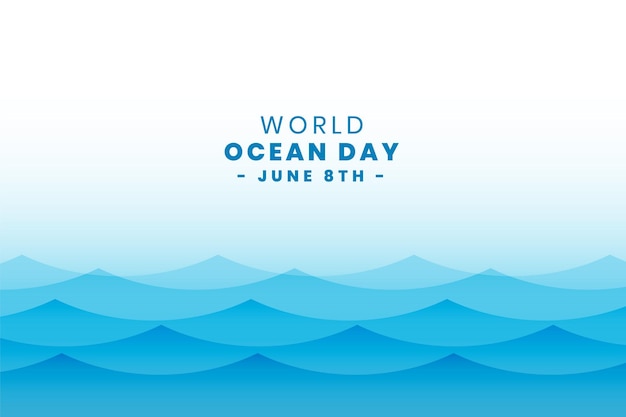 Free vector sea waves world ocean day design background