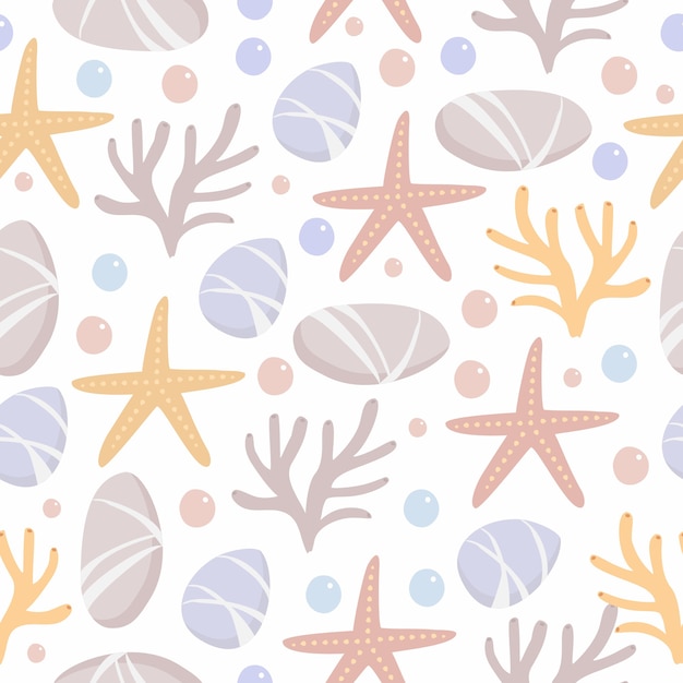 Free vector seabed seamless pattern
