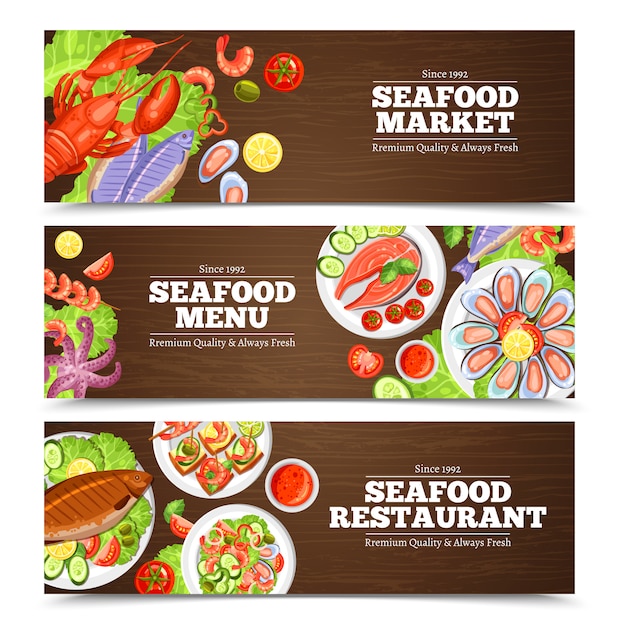 Seafood banners design