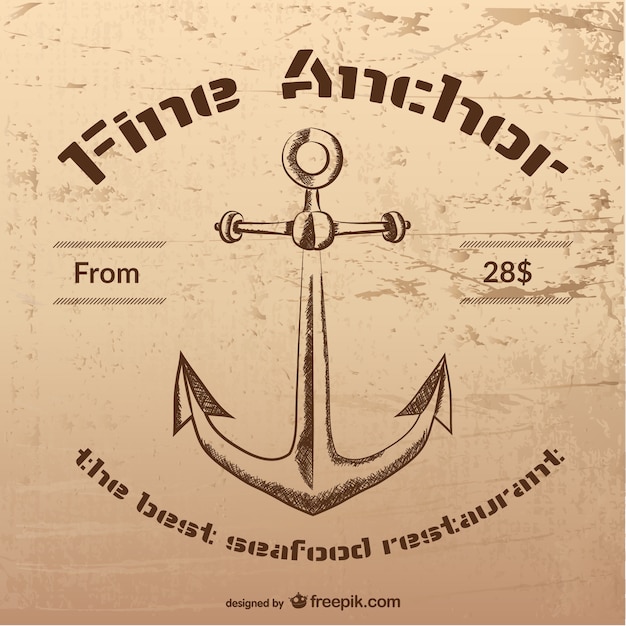 Free vector seafood restaurant emblem